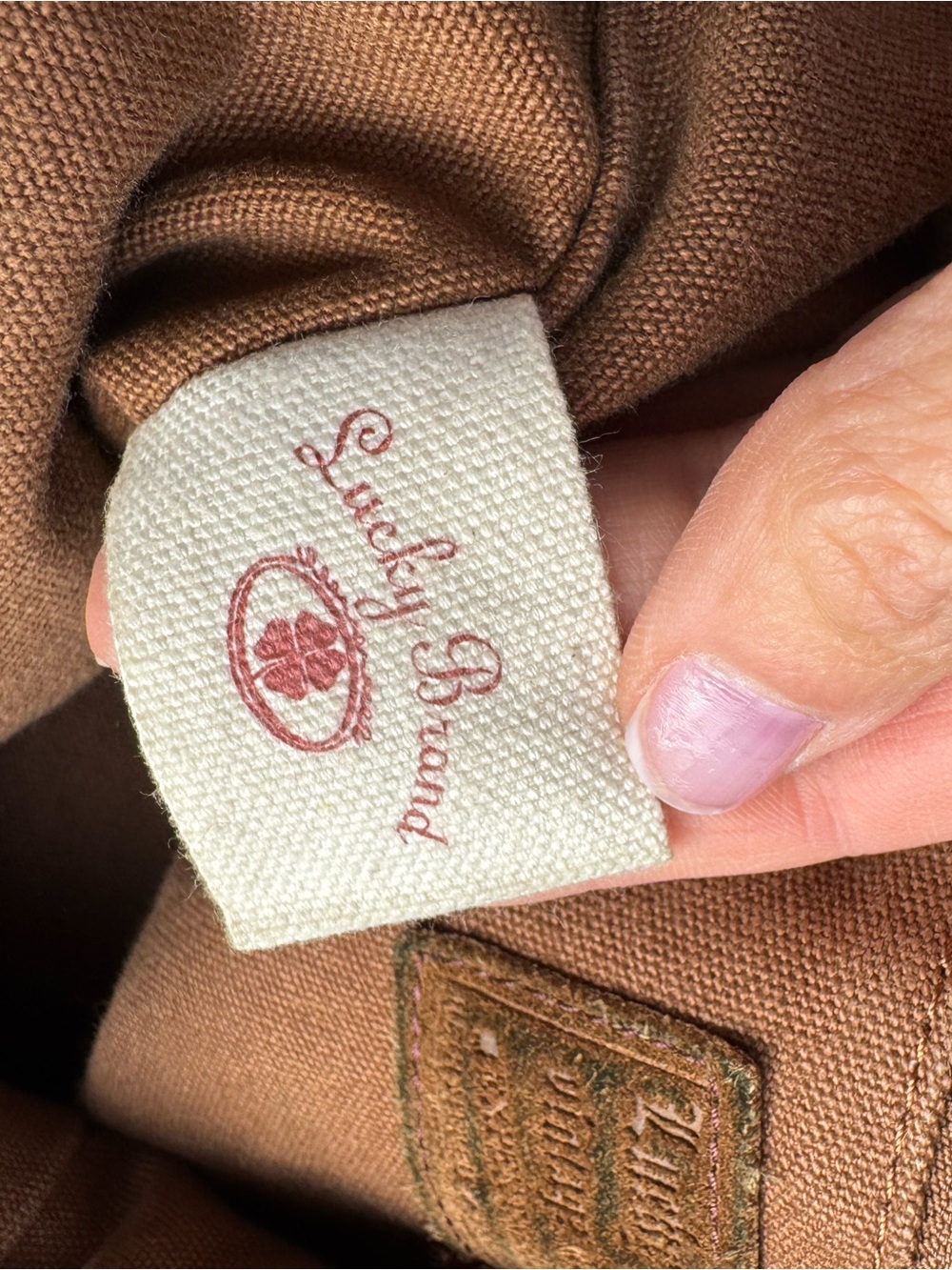 Vintage Lucky Brand Brown Suede Tote with Multicolor Flower Studs - Picture 6 of 15
